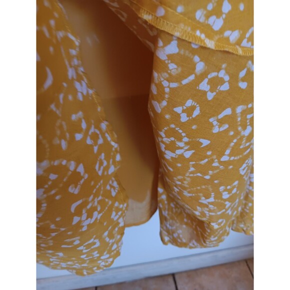 Cleobella Zia Cassia Yellow Organic Cotton Button Front Belted Mini Dress Sz, M - Picture 5 of 5